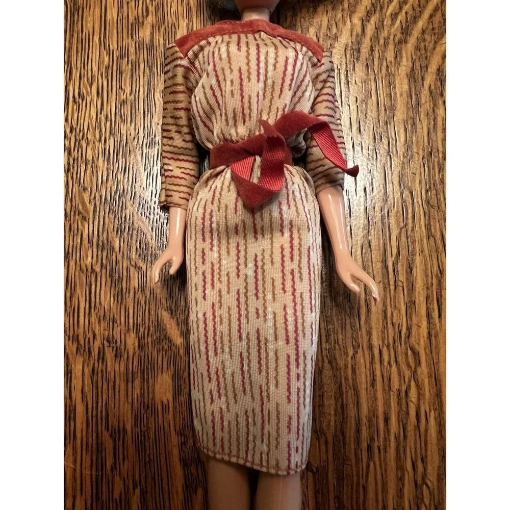 Vintage Barbie Dress 1978 Best Buy 1907 Mattel Superstar Era Tan Red Midi